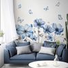 Montegoni Wandsticker Wandtattoo Blumen & Schmetterlinge Blau – Selbstklebend & Wasserdicht (Einzelstück, 1 Wandtattoo), Selbstklebend & Abnehmbar, Wasserdicht, Elegantes Blumen Bild 4