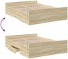 vidaXL Bettgestell mit Schubladen Sonoma-Eiche 135x190cm Holzwerkstoff 3280316 Bild 5