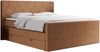 Boxspringbett KING EIGAR, mit einer Doppelmatratze, einem genähten Kopfteil - 180x200 - Orange Stoff - H4 Bild 3