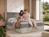 Boxspringbett NORDIC 200 x 200 cm, Doppelbett, Topper T25, Multipocket-Matratzen H3, holz Optik, Bettkasten, Polsterbett - Braun Cord Bild 3