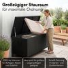 STEELSØN 'Serion' Polyrattan Aufbewahrungsbox 330 Liter mit Rollen, schwarz, 140×62×61 cm, wetterfest, Auflagenbox mit Innentasche, Gartenbox mit Griff zum einfachen Transport Bild 4