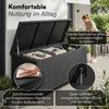 STEELSØN 'Serion' Polyrattan Aufbewahrungsbox 330 Liter mit Rollen, schwarz, 140×62×61 cm, wetterfest, Auflagenbox mit Innentasche, Gartenbox mit Griff zum einfachen Transport Bild 3