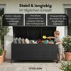 STEELSØN 'Serion' Polyrattan Aufbewahrungsbox 330 Liter mit Rollen, schwarz, 140×62×61 cm, wetterfest, Auflagenbox mit Innentasche, Gartenbox mit Griff zum einfachen Transport Bild 2