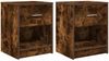 vidaXL Nachttische 2 Stk. mit Schublade Räuchereiche 40x34x50 cm 858776 Bild 2