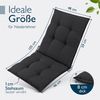 Beautissu Sitzauflage Premium Niedriglehner Auflage Sun-NL, 100x50cm, Anthrazit, 8cm Dicke Gartenstuhlauflage mit Befestigung UV-Lichtechtheit 5 Bild 2