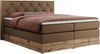 Boxspringbett VENETO KING, Doppelbett mit Multipocket-Matratze, Polsterbett mit Kopfstütze - 180 x 200 cm - Braun Kunstleder - H3 Bild 4