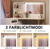 FUROKOY Schminktisch Modern Kosmetiktisch (Schminktisch mit Spiegel, 5 Schubladen, Offenen Regalen, Hocker), L-Form Frisiertisch Holz, Weiß Bild 3