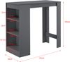 Bartisch Kouvola mit 3 Fächern 110x50x103 cm Dunkelgrau [en. casa] Bild 2