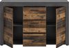 xonox. home Wohnen Jam X8BB4T01 Sideboard Schrank Lowboard Wohnzimmerschrank in Old Wood/Matera Nachbildung, ca. B/H/T: 125 x 80 x 35 cm Bild 3