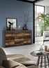 xonox. home Wohnen Jam X8BB4T01 Sideboard Schrank Lowboard Wohnzimmerschrank in Old Wood/Matera Nachbildung, ca. B/H/T: 125 x 80 x 35 cm Bild 5
