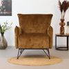 Bronx71 Samt Sessel Mika mit Armlehne cognac/braun Bild 2