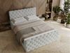 GRAINGOLD Lunaris Doppelbett 160x200, Boxspringbett mit Kopfteil, zwei Bettkästen, Velour-Stoff, Hellgrau Bild 4