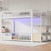 Merax Etagenbett mit LED-Beleuchtung (Jugendbett für Kinderzimmer, Gästezimmer, 1-St), Metallbett Kinderbett 90x200cm mit Stauraumleiter, Schutzgittern & Tür Bild 4