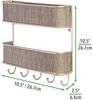 mDesign Schlüsselbrett Briefablage Schlüsselkasten Organizer Metall Hellbraun Bild 2