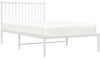 vidaXL Bettgestell mit Kopfteil Metall Weiß 100x190 cm 350925 Bild 4