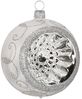 Reflexkugel Ø 6cm, Eislack weiss, Spitzenbordüre - Schatzhauser Weihnachtsschmuck Bild 2
