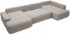 Vente-unique - DAVISO Sofa Stoff Schokoladenbraun - B 204 cm x H 87 cm x L 360 cm Bild 5