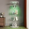 FUROKOY Glasvitrine Fünfeckige Standvitrinen (Weiß 5 Lagen Sammlervitrine) Vitrinenschrank mit 1 Glastür für Sammler, Bücher, 162 x 60 x 42.5 cm Bild 2