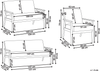 Sofa Set 6-Sitzer ESRUM Stoff Dunkelbraun Grau Bild 2