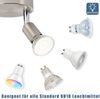 ZMH 4er LED Deckenstrahler 350° verstellbar GU10 Nickel Metall Moderne Lampe für Wohnzimmer Schlafzimmer Küche Esszimmer Flur Max 4x25W Bild 4