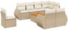 vidaXL 9-tlg. Garten-Sofagarnitur mit Kissen Beige Poly Rattan 3257430 Bild 2