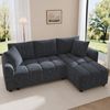 i@home Ecksofa 3-Sitzer, L-Form Sofa, mit Chaiselongue & 2 Zierkissen für Wohnzimmer Grau/Beige Bild 5