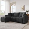 i@home Ecksofa 3-Sitzer, L-Form Sofa, mit Chaiselongue & 2 Zierkissen für Wohnzimmer Grau/Beige Bild 3