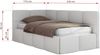 Jugendbett 90x200 ARVO Polsterbett mit Bettkasten, Stauraum & Gasdruckfeder, Modernes Design mit Kopfteil, Pocket Matratze - Weiß Kunstleder - VIRE LUX - Links Seite Bild 3