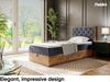MEBLINI Boxspringbett LOFTY 3 90x200 cm mit Bettkasten – H4/Dunkelgrau Samt Gepolstert Einzelbett mit Topper & Taschenfederkern-Matratze Bild 2