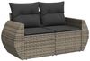 vidaXL 9-tlg. Garten-Sofagarnitur mit Kissen Grau Poly Rattan 3326691 Bild 5