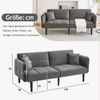 2-Sitzer Schlafsofa H 76 x T 176 x B 78 cm mit Schlaffunktion, Samtbezug und verstellbaren Rückenlehnen Bild 5
