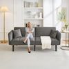 2-Sitzer Schlafsofa H 76 x T 176 x B 78 cm mit Schlaffunktion, Samtbezug und verstellbaren Rückenlehnen Bild 2