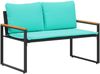 vidaXL Bank mit Kissen Schwarz und Türkis 115 x 65 x 72 cm Rattan 42026945 Bild 2