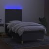 vidaXL Boxspringbett mit Matratze & LED Dunkelgrau 90x190 cm Stoff, Härtegrad: H2 [3135238] Bild 4