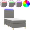 vidaXL Boxspringbett mit Matratze & LED Dunkelgrau 90x190 cm Stoff, Härtegrad: H2 [3135238] Bild 2