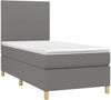 vidaXL Boxspringbett mit Matratze & LED Dunkelgrau 90x190 cm Stoff, Härtegrad: H2 [3135238] Bild 3
