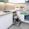Teleskopschublade für 60 cm Schrank mit Einlegeboden, aus Metall, cremeweiß Bild 2