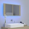 vidaXL LED-Bad-Spiegelschrank Sonoma-Eiche 80x12x45 cm Acryl 804967 Bild 3