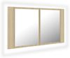 vidaXL LED-Bad-Spiegelschrank Sonoma-Eiche 80x12x45 cm Acryl 804967 Bild 2