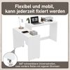 Flieks 2-in-1 Schreibtisch mit Kommode, ausziehbarer Computertisch auf Rollen, Multifunktionstisch mit 2 Schubladen, 110×40×78 cm, Weiß Bild 5