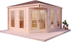 FinnTherm 'Sandor-70' 5-Eck Gartensauna mit 3 Sitzbänken, Holz natur, 275 x 406 x 406 cm Bild 2