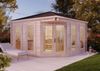 FinnTherm 'Sandor-70' 5-Eck Gartensauna mit 3 Sitzbänken, Holz natur, 275 x 406 x 406 cm Bild 3