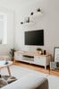 Finori Bergen 55 TV-Board, weiß / Dekor Artisan Oak | TV-Board für Wohnzimmer | Maß: B x H x T ca. 160 x 45 x 40 cm | TV-Board mit 2 Rahmenschubkästen und 2 offenen Fächern Bild 2