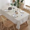 TUWENA Tischdecke Rechteckig Tischdecke,Leinen Baumwolle Tischtuch Abwaschbar mit Quaste Bild 5