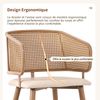 Esszimmerstuhl mit Rattan-Rückenlehne & PU-Ledersitz, 47x51x79 cm, Beige/Braun Bild 5