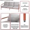 Aluminium-Gartenbank HWC-O11, Outdoor 3-Sitzer Sitzbank Sofa, Olefin Stoff (205 g/m²) 184cm ~ hellgrün Polster beige Bild 2