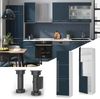 Herdumbauschrank Fame-Line Dunkelblau Hochglanz 60 cm Vicco Bild 2