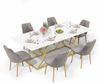 Esstisch 200×80cm,für 8–10 Personen,modernes Design in Marmoroptik,2,5cm dicke Tischplatte,wasserfest und kratzfest,goldfarbene Metallbeine mit verstellbaren Gleitern,geeignet für Wohnzimmer und Essbe Bild 2