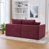 2-Sitzer-Sofa aus Cord mit Kissen, 204 x 102,5 x 84 cm, Weinrot Bild 2