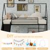 Etagenbett 90x190 cm mit Rutsche und Hausdesign – schwarzer Metallrahmen für Kinderzimmer Bild 5